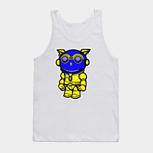 Space Owl Blue and Yellow Tank Top